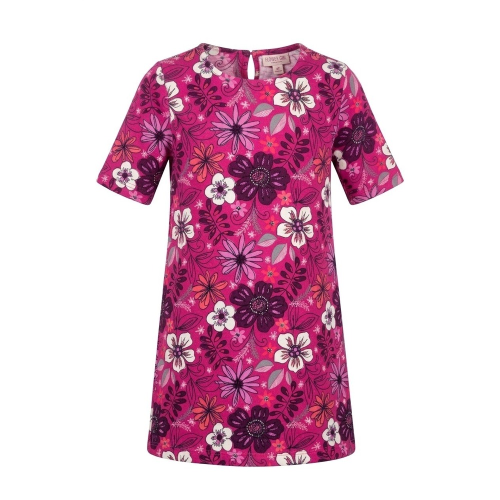 Gymboree‎ Girls Pink Floral Short Sleeve Shift Dress Size L 10-12